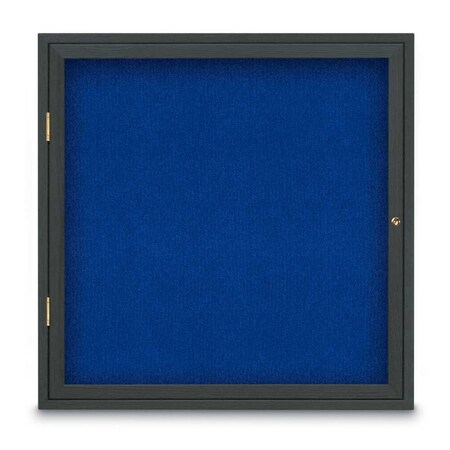 United Visual Products Sliding Door Indoor Enclosed Corkboard, 7 UV9028ACS-WHITE-KEYLIME